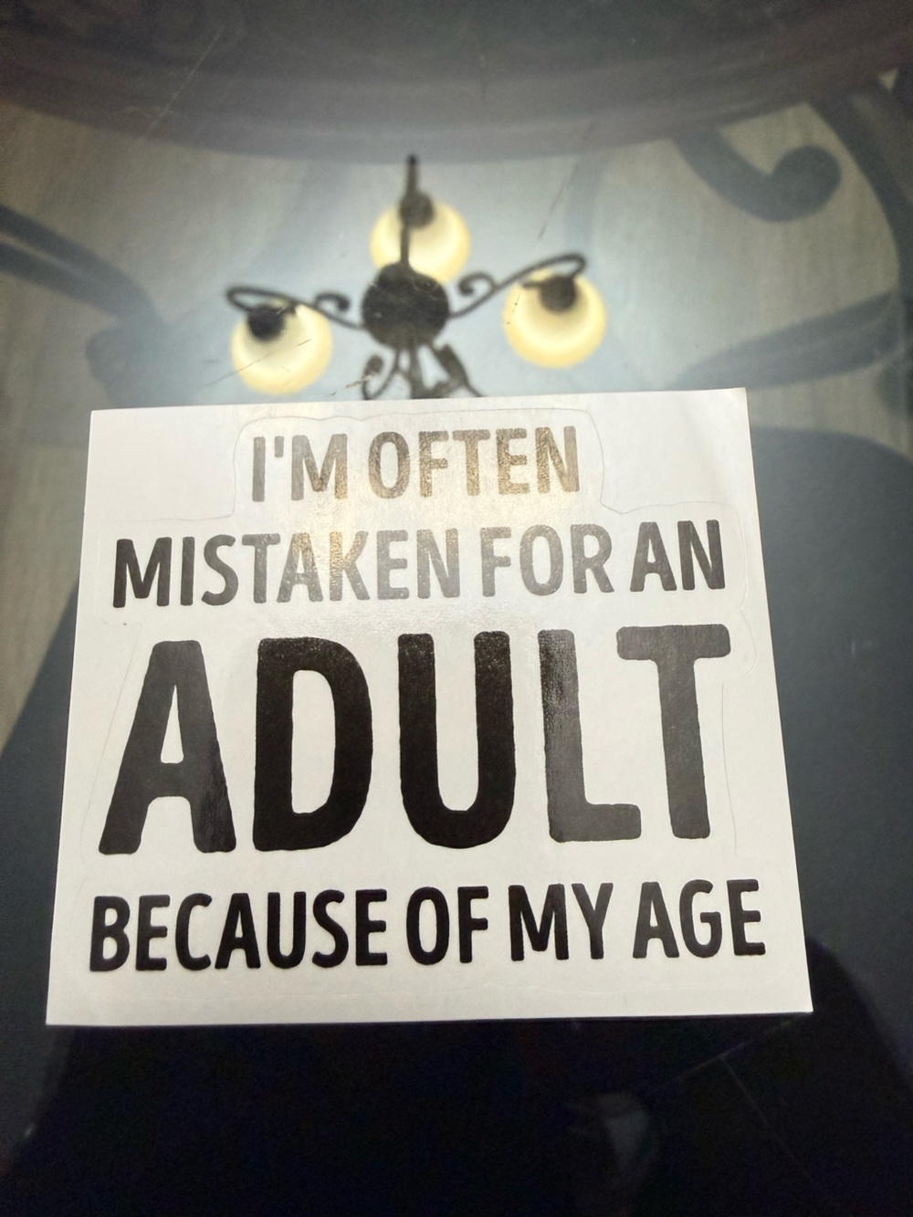 Sticker Sheet with Bold Black Text - "Adult"